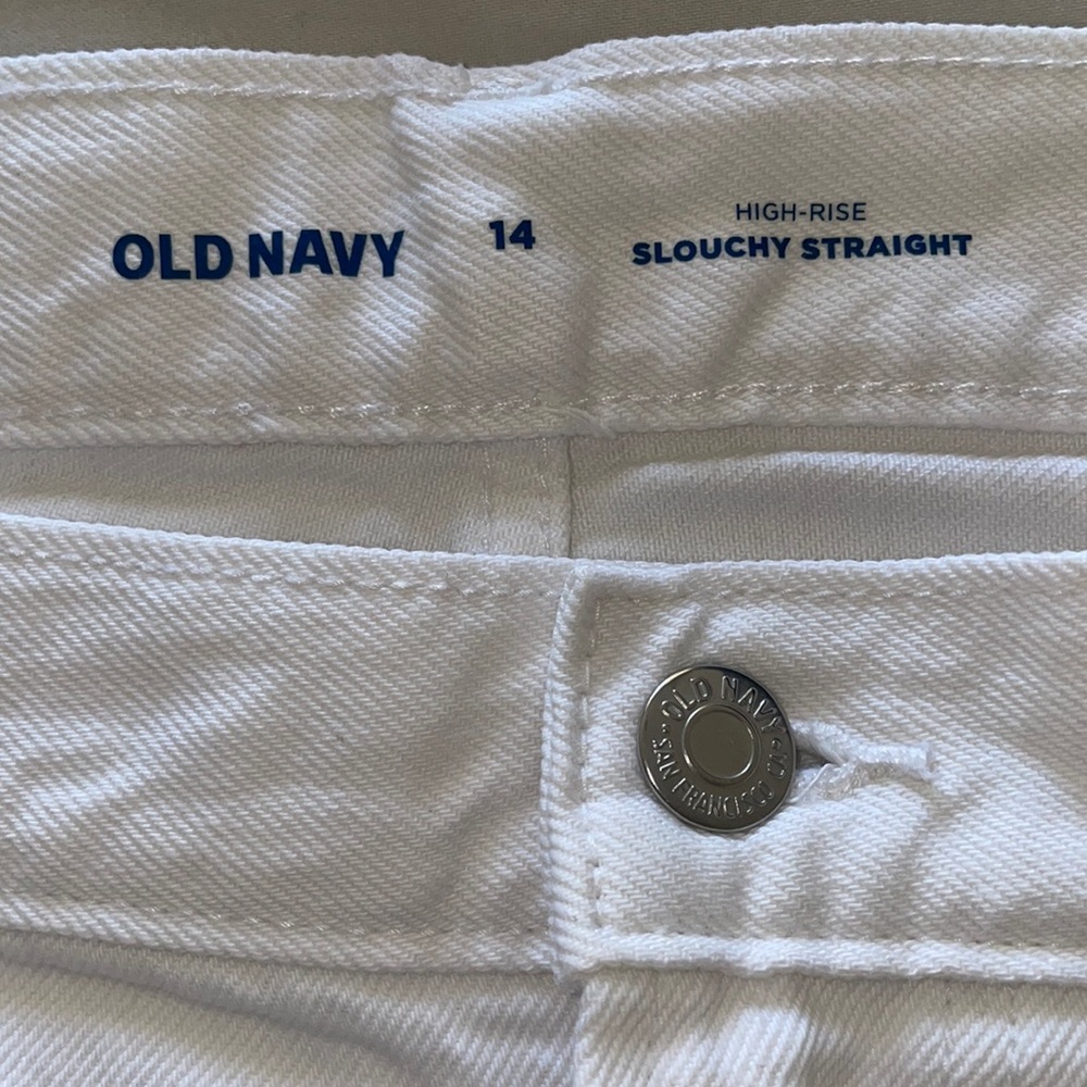 Old Navy High-Rise Slouchy Straight White Denim